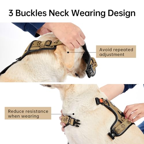 No Pull Dog Harness for Medium Dogs (Light Brown / Medium)
