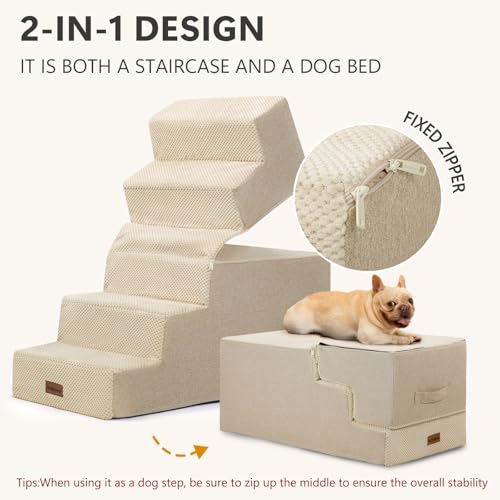 Dog Steps for High Bed (Beige)
