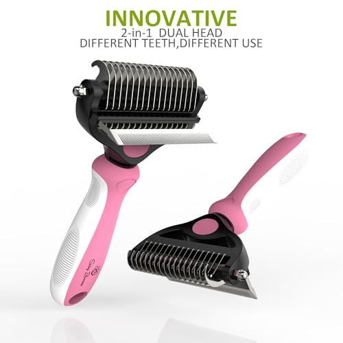 2 in 1 Professional Grooming Rake for Cats & Dogs (Purple)