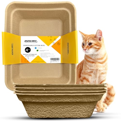Disposable Litter Boxes (Brown / Large 4-Pack)