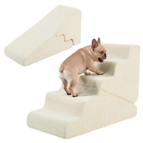 Dog Ramp for Bed (Beige / Standard 5 Step)