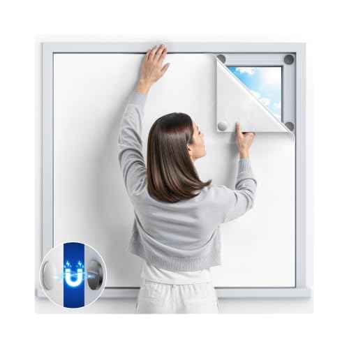 Magnetic Blackout Window Cover (White / 58"W x 75"H)