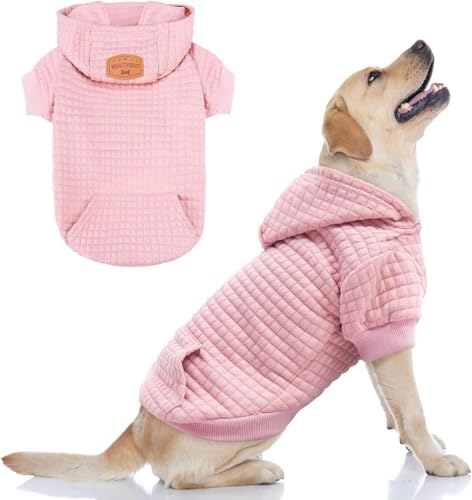Dog Hoodies Sweater for Large Dogs (Pink / XL (Back: 24",Chest: 34", Neck: 21"))