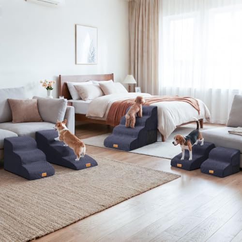 3 Tiers Foam Dog Ramp (Blue / 23.6*15.7*15.7)