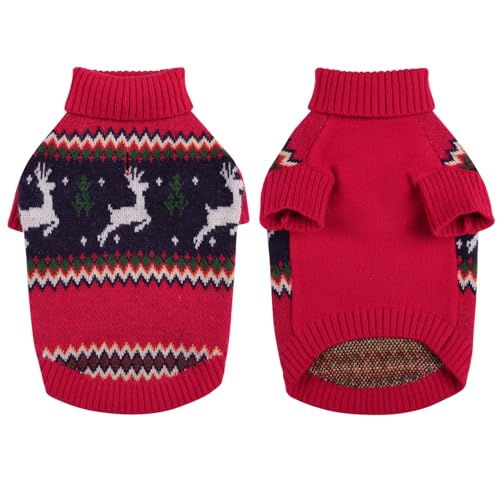 Small Dog Christmas Sweater for Medium Dogs Girl (Medium / Christmas Red)