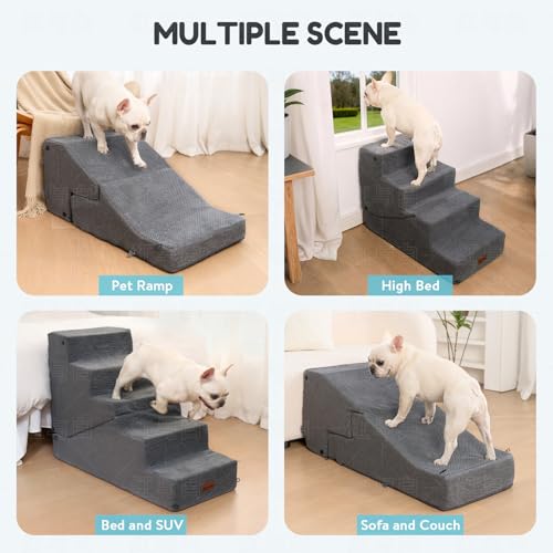 4 Step Dog Stair and Ramp for Small Dogs and Cats