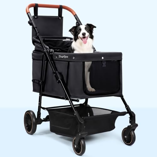 Dog Stroller for Large & Medium Dogs (Black)