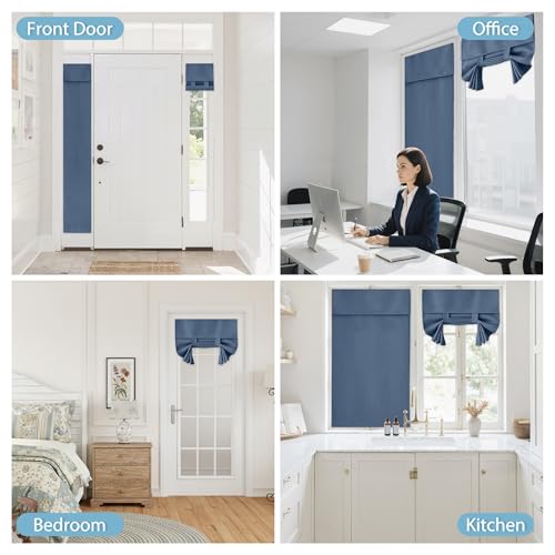 French Door Curtains 84 inch Long (Stone Blue / 34"W x 84"L (Pack of 1))