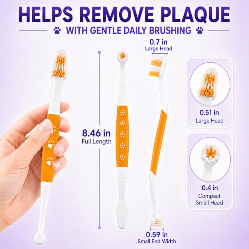 Dog Toothbrush (Orange / 1 Count (Pack of 2))