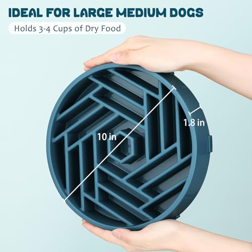 Slow Feeder Dog Bowl (navy blue)
