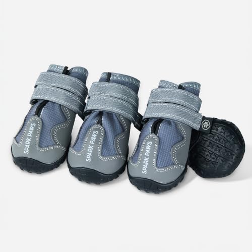365 Dog Shoes (365 Grey / Size 1: 1.6"x1.97"(W*L) (Pack of 4))