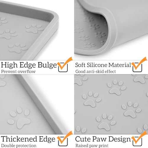 Dog Food Mat Anti (31.5"L x 23.6"W / Light Gray)