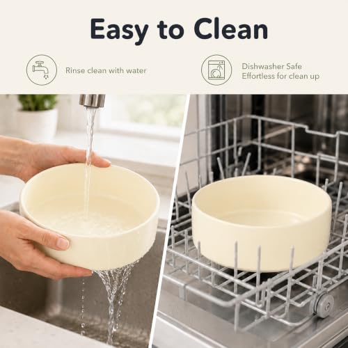 Ceramic Dog Bowls (Light Yellow)