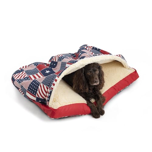 Rectangle Cozy Cave Dog Bed (Starpatch Red Diamond / Extra Large)