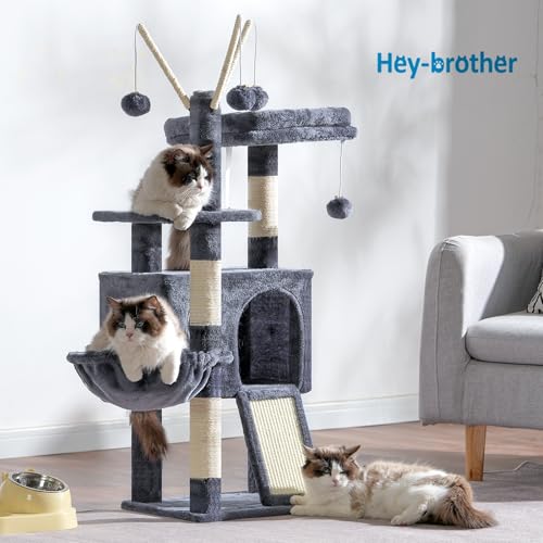 Cat Tree Tower with Removable Toys (41.3 Inches / Smoky Gray)