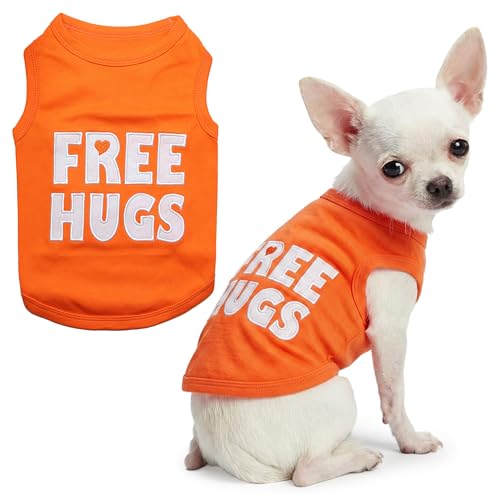 Dog Shirt 100% Cotton Free Hugs Shirts for Small Dogs (Extra Extra Small / Free Hugs)