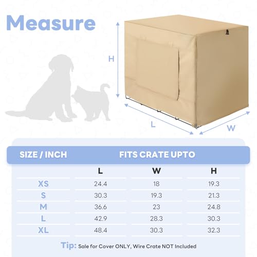 Dog Crate Cover (Beige (with window) / 48 Inch)