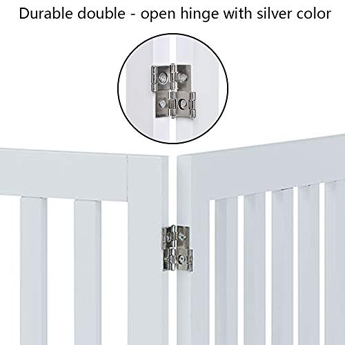 24”H Free Standing Pet Gate for Dog Cat (White / 80"W×24"H)