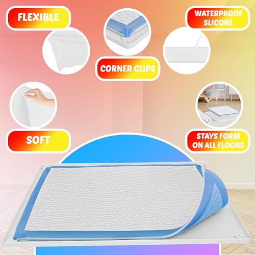 Dog Pee Pad Holder Tray Fits for 28” x 34” Pee Pads (34 x 28 Inches / White)