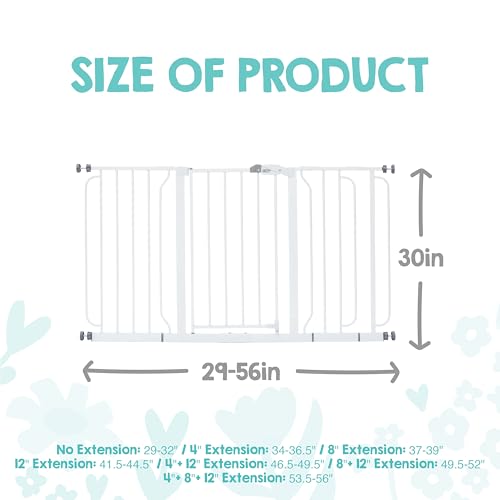 Safety 29" 56" Extra Wide Baby Gate (White / 29-56"W x 30"H)