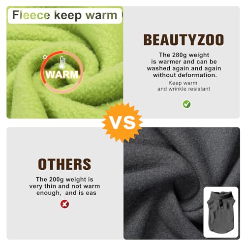 Dog Fleece Vest Sweater Winter Jacket for Small and Medium Large Dogs with D (Large / GREEN)