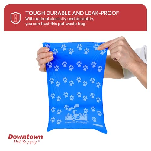 Poop Bags for Dogs with Dispenser (220 Count (Pack of 1) / Rainbow with Paw Prints)