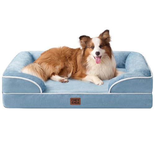 Orthopedic Dog Beds Large Sized Dog (Washed Blue / 41.0"l X 27.0"w X 6.5"th)