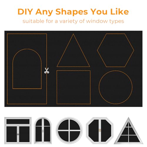 Temporary Blackout Window Cover (58'' x 59'' (Pack of 1) / Black)