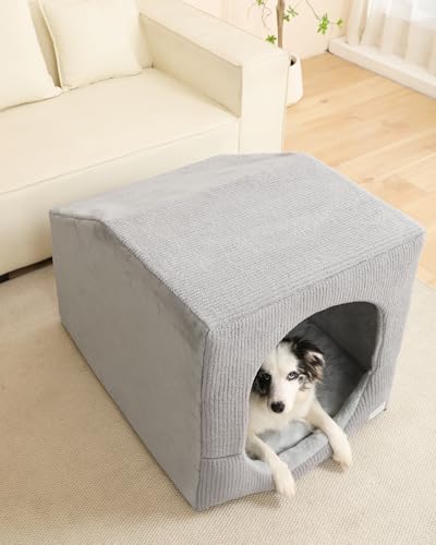 Indoor Dog House Large Sized Dog Tent with Covered Dog Bed 36x26in (X-Large (36"L x 26"W x 26"Th))