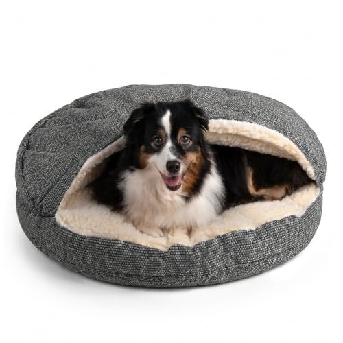Cozy Cave Dog Bed (35.0"L x 35.0"W x 8.0"Th / Merlin Pewter)