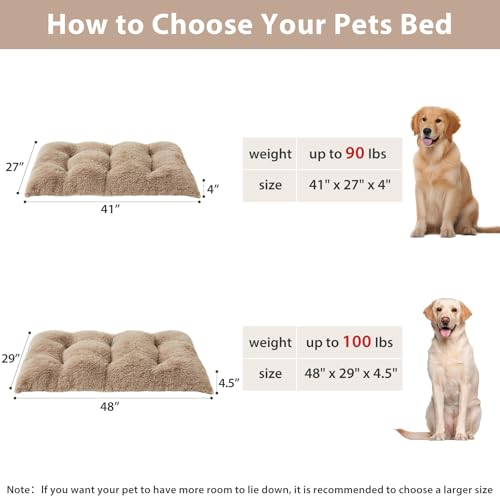 Dog Beds for Large Dogs (Brown / 2XL(48x29 inch))