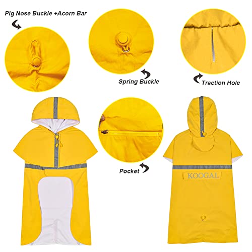 Dog Raincoat Waterproof Hooded (Yellow / 6XL-Fit for 99 to 110 pounds)
