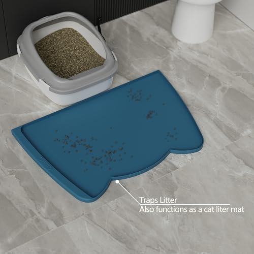 Large Dog Food Mat (24"L x 15"W / Teal)