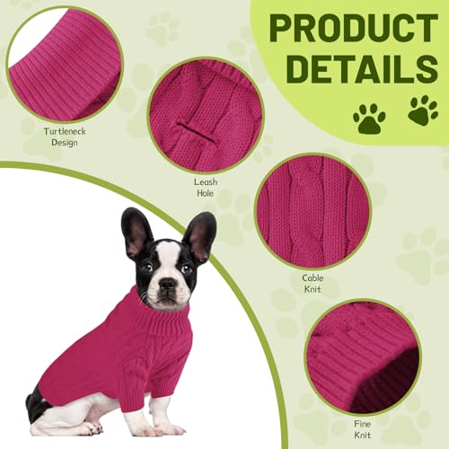 Small Dog Thermal Pullover Sweater (Hot Pink(Order One Size Up) / Medium)