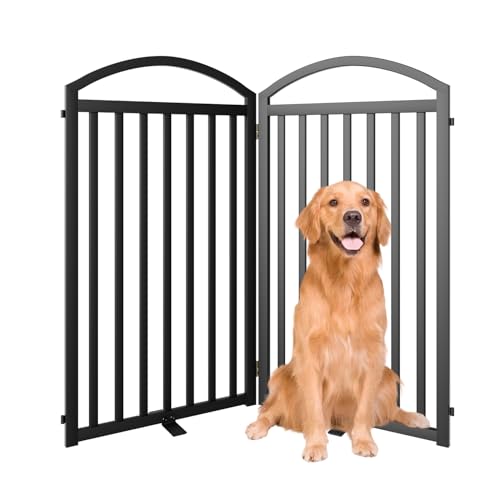 2 Panels Full Matel Freestanding Dog Gates (【2 Panels】48"W*36H" / Black)