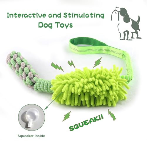 Dog Rope Toy Tug of War Dog Toy for Aggressive Chewers (Green / Dog Bite Stick Toy)