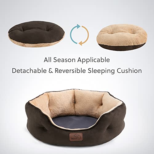 Small Dog Bed Washable (25"L x 21"W x 8"Th / Brown)