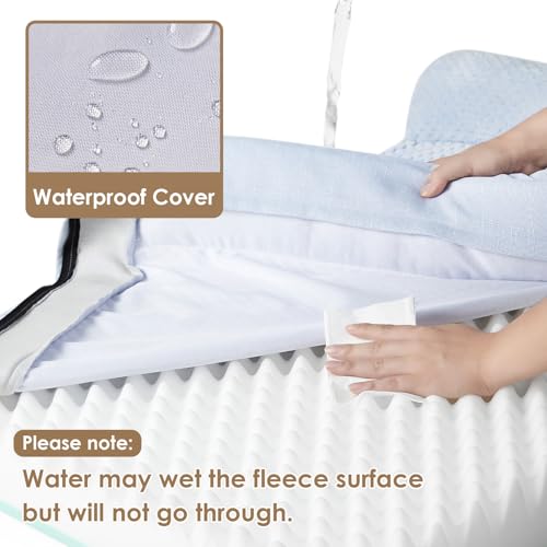 Memory Foam Dog Bed (Washblue / 48.0"L x 35.0"W x 7.5"Th)