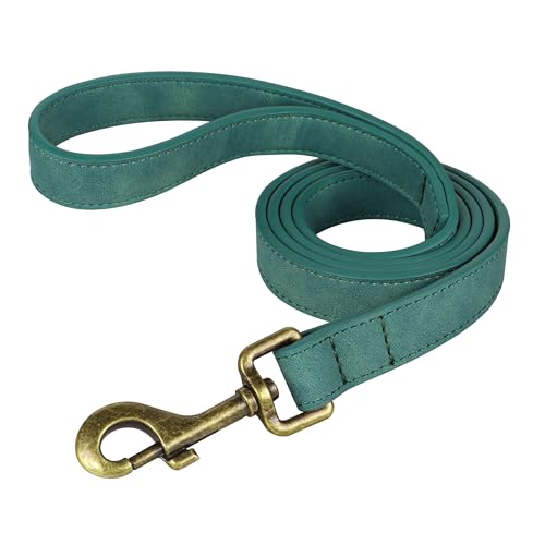 PU Leather Dog Leash for Small Dogs (Green / 3/4''x 4FT)