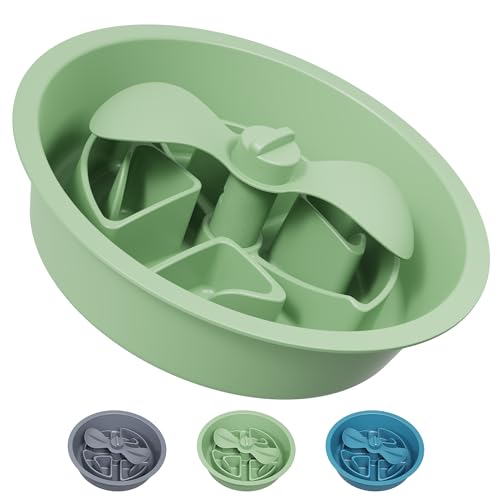 Slow Feeder Dog Bowls for Large Breed (Petal Feeder Green / 2.5 Cup - Fit 7.5-7.7'' Feeder Holes)