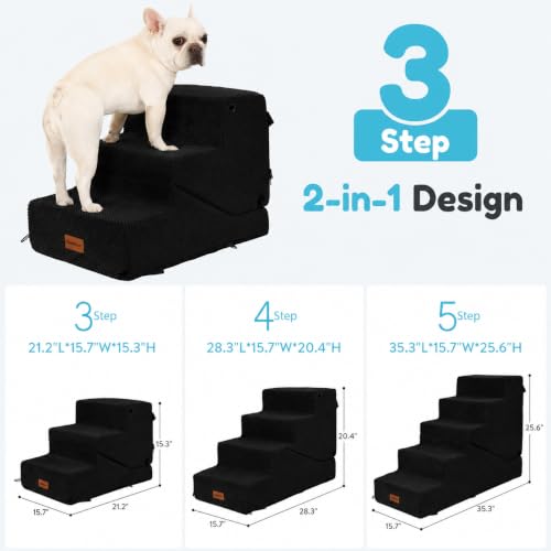 3 Step Dog Stair and Ramp for Small Dogs and Cats
