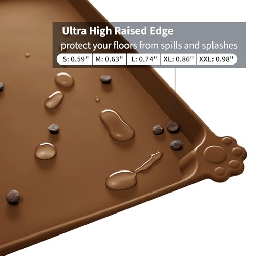 Silicone Pet Feeding Mat (Brown / 18.5" x 11.5")