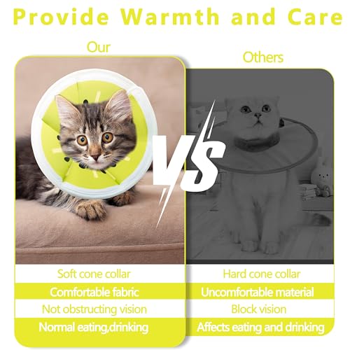Soft Adjustable Cat Cone Collar (Gold Kiwi / Small)