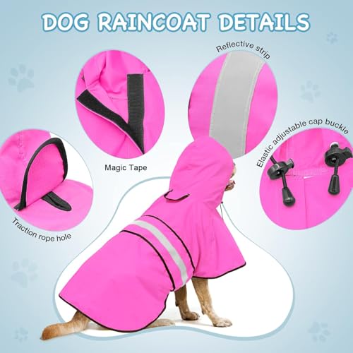 Waterproof Dog Raincoat (Pink / Large)