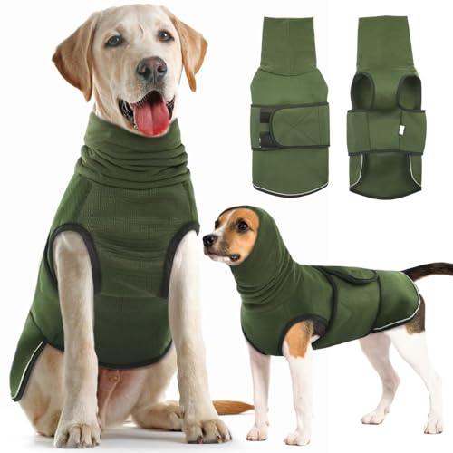 Dog Anxiety Vest with Hoodie (X-Large / Army Green)
