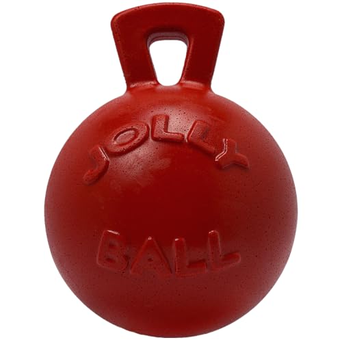 Tug-n-Toss Heavy Duty Dog Toy Ball with Handle, 8 Inches/Large, Red (408 RD) (Red / Large (8 in))