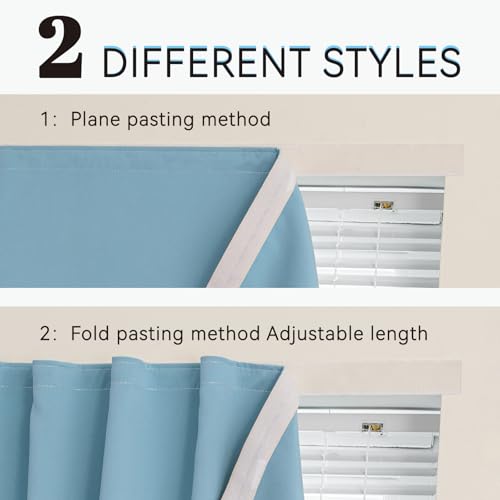 Adhesive Blackout Curtains for Window (Lake Blue / 47"W x 71"L (Pack of 1))