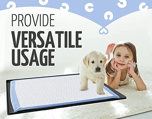Dog Pee Pad Holder Tray Fits for 30” x 23” Pee Pads (30 x 23 Inches - 2 Pack / Black)