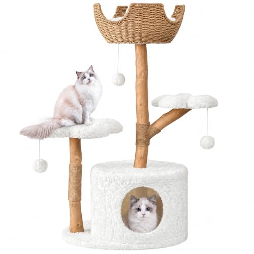 Modern Cat Tree (White / 40.5'')