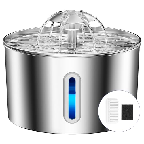 Stainless Steel Cat Water Fountain (3.2L+1 Filters)